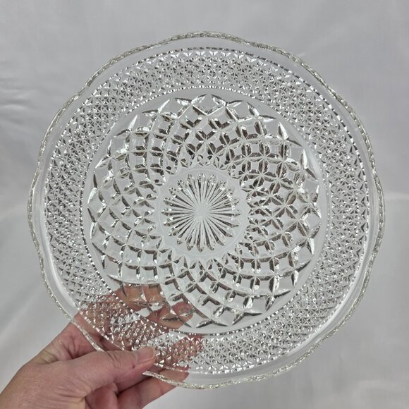 Vintage Anchor Hocking Wexford Dinner Plate Quilted Diamond Design 9 5/8 Inches - Picture 2 of 13